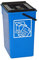 HELGUEFER - Cubos de Basura de Reciclaje Azul 15L con Tapa y Asa | Cubo de Reciclaje 20 x 28 x 34 cm | Resistente, Amplio, Fácil de Limpiar | Para Cocina, Patio o Negocio