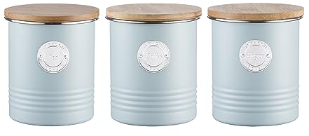 Typhoon Living Blue Tea, Coffe & Sugar Storage Canister Set