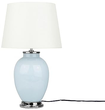 Beliani Romantische Tischlampe klassische Form Keramik/Poly-Baumwolle blau Brenta