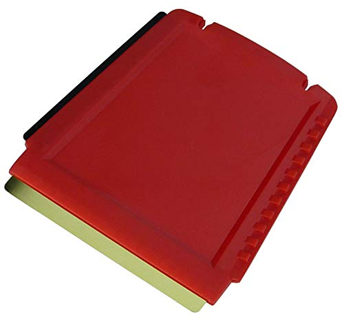L & P Car Design A052 Eiskratzer Auto Eisschaber Murska Messingklinge Messingschaber Original aus Finnland Trapez klein praktisch EIS Schaber Kratzer TOP Qualität 90mm (Rot Schwarz)