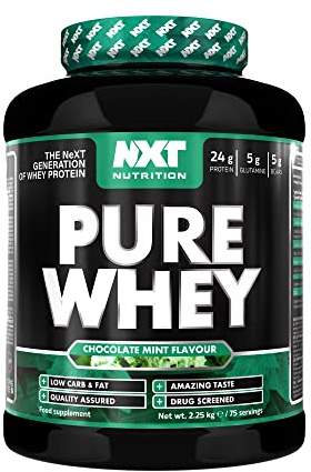 NXT Nutrition Pure Whey 2.25kg | Whey Protein | Muscle Growth and Recovery | 75 Servings | All Flavours | (Chocolate Mint)