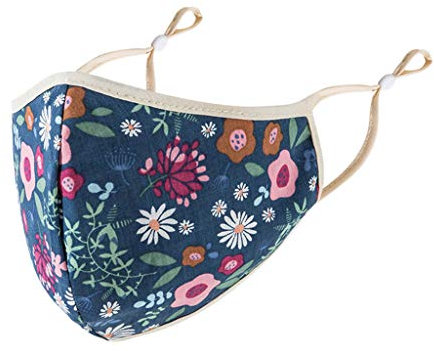 AmyGline Gesichtsschutz-Baumwolle-𝗠𝗮𝘀𝐤e Mundschutz,Waschbar,Wiederverwendbar,Einstellbar,Atmungsaktiv,Staubdicht,mit Blumenmuster für Outdoor-Täglich-Sport (H, Unisex)
