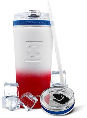 Ice Shaker Isolierter Edelstahlbecher, 590 ml, USA, 30+ Stunden kalt und 12+ Stunden heiß, abnehmbarer Strohhalm und Trinkschnabel, geruchsfreier Becher für Wasser, Kaffee, Tee, Smoothies, Cocktails