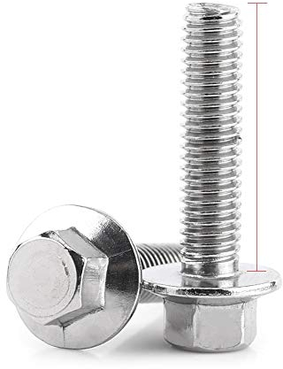 LiebeWH 10 Stück M6 Edelstahl SS304 Flansch-Sechskantschrauben Unterlegscheibenkopf Schrauben Befestigung (M6 x 20)