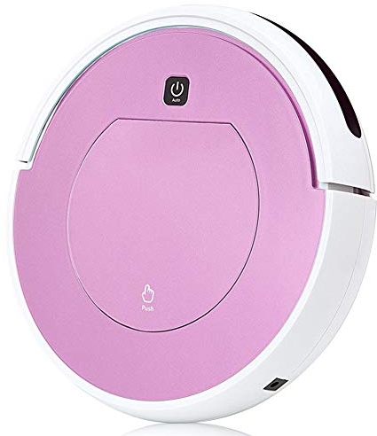 Aspirador Robot De Control Remoto, Robot De Succión Fuerte Inteligente Sensor De Caída De Fregona Robot De Limpieza Delgado Súper Silencioso Aspiradora Robótica Automática,Rosado