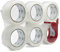 BOMEI PACK Silencioso Cinta de Embalaje adhesiva con Dispensador de cinta, 48 mm x 66 m - 6 rollos, Transparente Grueso de 60 micras