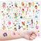 Fee Temporäre Tattoos für Mädchen, 10 Blätter Blumenfee Prinzessin Wasserdichte Tattoos für Kinder Geburtstag Party Mitgebsel Dekor Geschenk