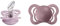 BIBS Couture Schnuller 2er-Pack, BPA-frei, Kiefergerechte Form. Silikon, Hergestellt in Dänemark. 0-6 Monate (2er Pack), Dusky Lilac/Heather