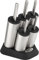 Global GU-2020/6B Cylinder Engine 6-Piece Knife Block Set with UKON Knives, CROMOVA 18 Stainless Steel