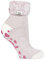 HEAT HOLDERS Ladies Lounge Feather Turn Over Cuff Slipper Socks Pack of 1 Mauve Twist, 4-8