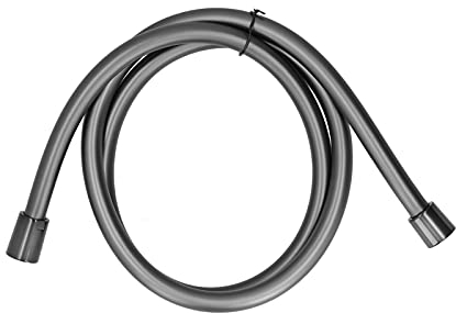 FTVOGUE Brauseschlauch, 1,5 M PVC-Handbrauseschlauch Glatt und Verhedderungssicher Haltbarer Duschschlauch Grau für Badezimmer