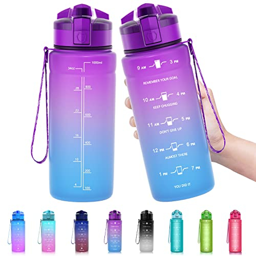 ZOUNICH Botella Agua Deporte, Botella Agua Niños sin BPA Reutilizable Plástico Tritan - 500 ml / 700 ml / 1 l, Cantimploras para Te con Filtro, para Infantil, Gimnasio, Bicicleta