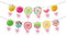 Dusenly Lollipop Candy Banner Candy Geburtstag Party Dekorationen Candy Party Wimpelkette Girlande für Mädchen Geburtstag Baby Shower Candy Party Supplies