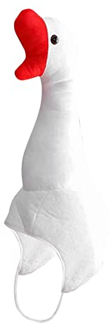 Harilla Neuheit kuschelig Weißer Gänse Hut Nettes Cartoon Kostüm für Erwachsene Kind