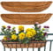 YUNSTK 2 Pcs Coco Liner Trough, 48 Inch Wall Mounted Planter Liner, Natural Coconut Fiber Hanging Basket Liners, Coco Fiber Replacement Liner for Window Box Planter, Wall Basket