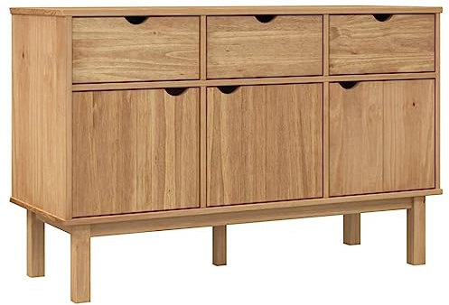 vidaXL Sideboard Schrank Anrichte Beistellschrank Kommode Mehrzweckschrank Standschrank Wohnzimmerschrank 114x43x73,5cm Massivholz Kiefer