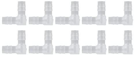 10 Pièces Coude Plastique 8 mm, Raccord Cannelé à 90 Degrés en Forme de L, Adaptateur Barbelé pour Tuyau (8 mm)
