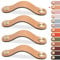 LEREATI 4pcs Poignée Meuble Cuir, Bouton Porte Placard Poignee Cuir Bouton de Tiroir, Poignee de Meuble Vintage pour Armoires, Commode, Cuisine, Salle de Bain (Beige, 128mm)