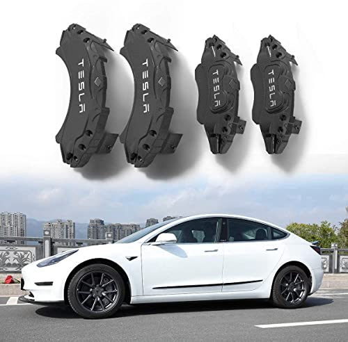 HEYCE 4 Pcs Car Brake Caliper Cover for Tesla Model S Custom Aluminum Alloy Brake Caliper Cover, Car Wheel Brake Durable Brake Calliper Covers,Black-19inches