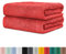 2er Pack Frottier Saunatücher Set 80x200 cm 100% Baumwolle, 2X Saunatuch, Strandtuch XXL Rubin Rot
