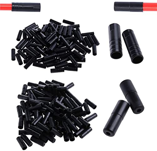 Generisch 200 pezzi cavo del cambio, tappi terminali, cavo del freno, 100 pezzi per cavo del cambio da 4 mm, 100 pezzi per guaina del cambio da 5 mm
