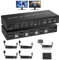 Displayport + HDMI KVM Switch 2 Monitores 4 Ordenadores, 4K@60Hz Dual Monitor KVM Switch 4 Puertos con Salida de Audio Micrófono y 3 Puertos USB, HDMI+DP Monitor Switch para 4 PCs 2 Monitores