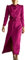 Duigluw Elegantes Maxikleid für Damen, Satin, lange Ärmel, Wasserfallkragen, Empire-Taille, formelles Cocktailkleid, Pink, X-Groß