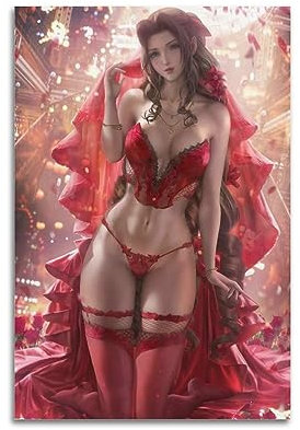 VZRSQZK Game Final Fantasy Aerith Poster, dekoratives Gemälde, Leinwand, Wandposter und Kunstdruck, modernes Familienschlafzimmer-Dekor-Poster, 20 x 30 cm