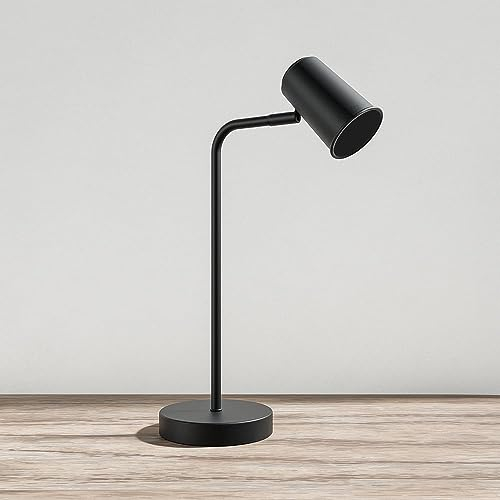 HOFTRONIC Riga LED Tischleuchte - 350° Schwenkbar und 90° Drehbar - 1,5e Meter Kabel mit Schnurdimmer - GU10-Fassung max 35 Watt - Nachttischlampe Schwarz - Dimmbar - Schreibtischleuchte