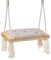 Love Gifts® Schaukel - Kinderschaukel ab 5 Jahre aus Holz, geeignet auch als Indoor Schaukel, montierbar an der Decke sowie im Türrahmen, Beige mit Glassteinen