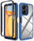SEAHAI Clear Case for Xiaomi 13T 5G / Xiaomi 13T Pro 5G, [with Built-in Screen Protector] Military Grade Full Body Rugged Armor Cover, Heavy Duty Dropproof Shockproof Case - Dark blue