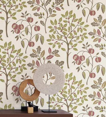 GAULAN 500682395 - Papel Pintado de Dibujo de Plantas y Frutos Ligeramente Texturizado para Pared salón Cocina Comedor Oficina despacho - Muestra DIN A4