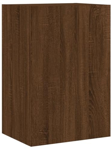vidaXL TV Wandschrank, TV Schrank mit viel Stauraum, Wandmontage Fernsehschrank Regal, Hängeschrank TV Möbel, Modern, Braun Eiche-Optik Holzwerkstoff