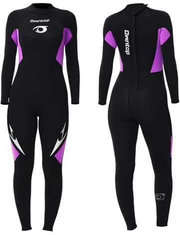 Owntop Herren Damen Ganzkörper 3/2mm Neoprenanzug, Ultra-Stretch Langarm Winter Neoprenanzug, Rückenreißverschluss Erwachsene Neopren Surf- und Tauchanzug