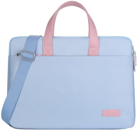 Hixingo Maletín Funda para Portátil 14/15.6, Impermeable Oxford Portátiles Bolsa Bolsa Ordenador Compatible Funda Protectora Laptop Bolso Bandolera para Hombre Mujer (14 Pulgadas,Azul Claro)