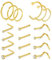 AVYRING 18G Gold Nasenstecker, Edelstahl Nasenstecker Schrauben mit Zirkonia, Nasenstecker Ringe Hoop Set für Frauen Männer, Packung mit 18 Stück