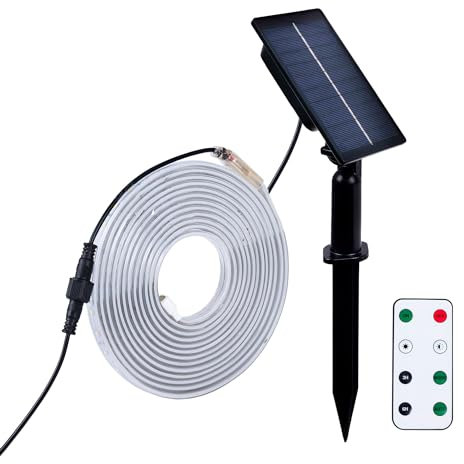 B·LED BARCELONA LED - Tira LED solar exterior con mando 18W - 12mm - 5 metros - 2700K - IP65