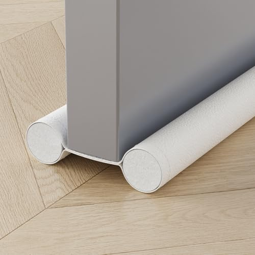 Glaucus Lot de 2 boudins de porte contre les courants d'air - Découpable jusqu'à 88 cm - Blanc