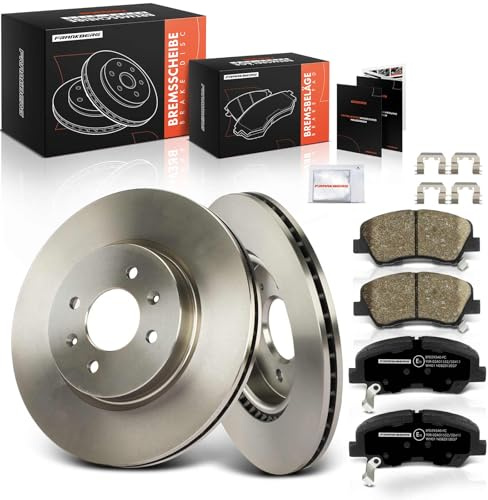 Frankberg Bremsensatz inkl. 2x Bremsscheiben + 4x Bremsbeläge Vorne | Kompatibel mit i20 Coupe GB i20 GB IB Rio III UB Rio IV FB SC YB i20 Active GB IB Replace# 58101H8A05
