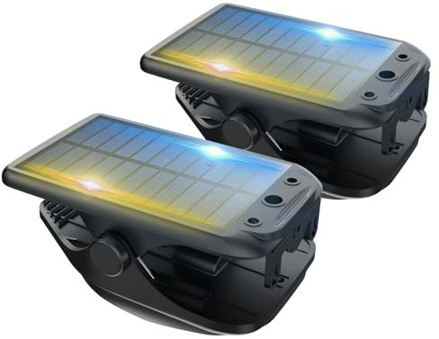 SANSI Solar Lights Outdoor, 500LM Clip On Motion Sensor Solar Lamp, Solar Powered Fence with 60 LEDs, 3 Modes, 2 Mounting Ways for Fence Garage Camping Driveway - 2 Pack