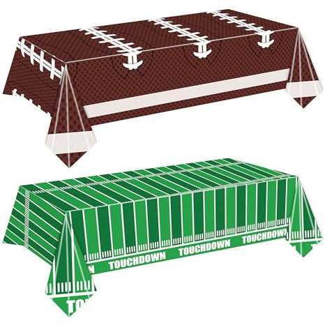 Mantel desechable para decoración de platos de fiesta de fútbol, mantel de plástico perfecto para decoración de fiesta de cumpleaños de Super Bowl, decoración de fiesta de cumpleaños y decoración de