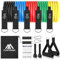 flintronic Resistance Bands Set, Sports Resistance Fitness Bands, 5er Verschiedene Widerstandsstufen mit Türanker, Griffe, Knöchelriemen, Ideal für Krafttraining, Pilates, Muskelaufbau (Mehrfarbig)