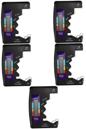 HOMSFOU 5stücke Batterietester Für Aaa Und Batterien Digitaler Batterieprüfer Mit Lcd-anzeige Zur Präzisen Spannungsmessung Tragbar Und Vielseitig Einsetzbar Für Batterietypen