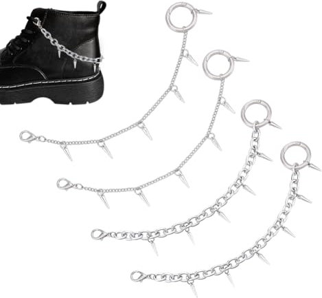 UNICRAFTALE 4 Stück 2 Stile Punk Stiefel mit Nietenkegel Spike Charm - Abnehmbares Schuhzubehör