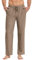 COOFANDY Hosen Herren mit Kordelzug Leichte Sommerhose Leinenhose Schlupfhosen mit Gummibund Freizeithose Strandhose Stoffhose Herrenhosen Lang Casual Urlaubshose Braun L