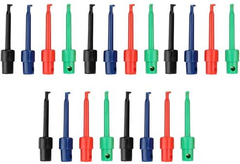 20 Pezzi Pinza Testa Di Lead,Testare Componenti Elettronici,Clip Gancio Di Prova Multimetro,Multimetro Sonda Grabber Test,Test Probe Hook,Per Strumenti Di Manutenzione,Rosso,Blu,Nero,Verde,Kiuiom