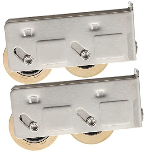 CRILSTYLEO 2pcs Stainless Steel Sliding Door Wheels Copper Rollers for Garden Shed Door
