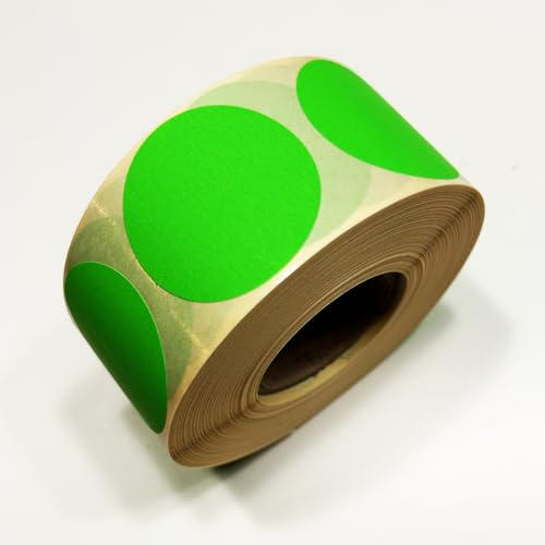 Affichesstore 30227 – Rolle mit 1000 selbstklebenden Etiketten, Farbe Grün – Klebeetiketten Ø 40 mm – beschreibbare Aufkleber