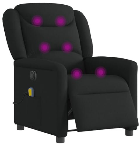 vidaXL Massagesessel Elektrisch Schwarz Stoff