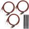 MKBKLLJY 3 cavi RCA femmina a filo nudo, 3 m, 16 AWG, cavo rosso positivo, rivestimento in rame puro, spina placcata oro, resistenza alla corrosione, con fascette per cavi per altoparlanti a